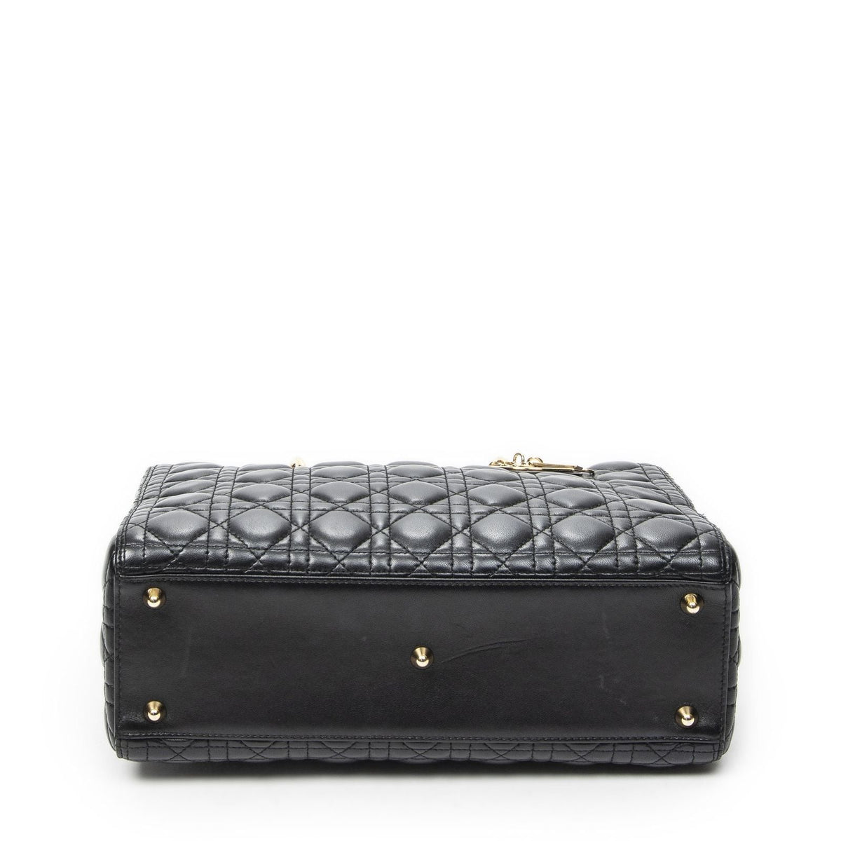 Dior Large Lady Dior Zip Black Canada Lambskin Leather Handbag