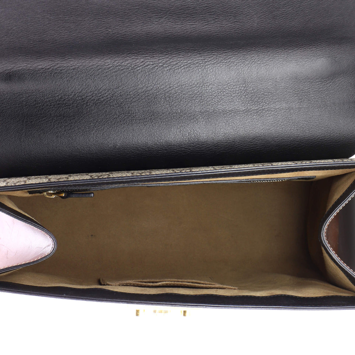 Padlock Top Handle Bag GG Coated Canvas and Leather Medium