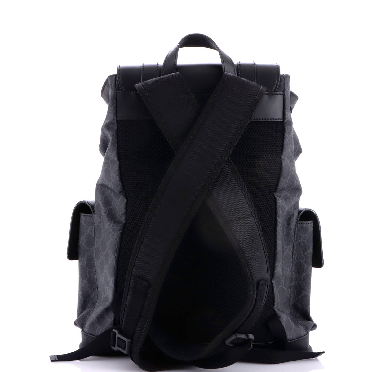 Double Pocket Buckle Backpack GG Coated Canvas Large