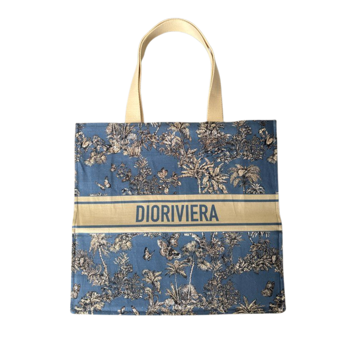 Dior Christian Dior Butterfly & Floral Dioriviera Tote Bag - Blue